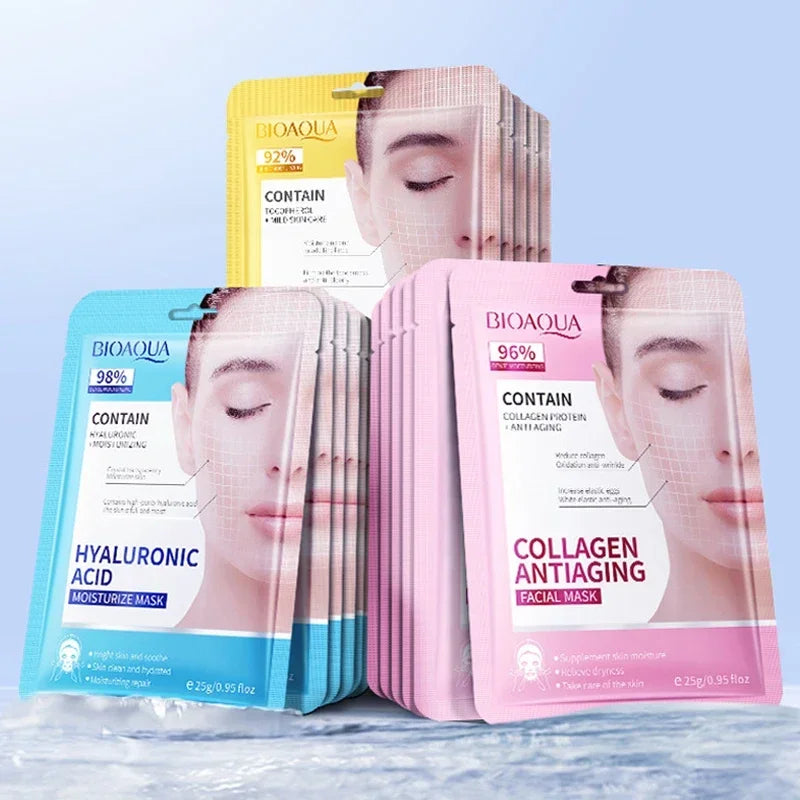 15Pcs BIOAQUA Retinol Collagen anti Wrinkle Facial Masks Moisturizing Anti-Aging Whitening Face Mask Facial Skin Care Products