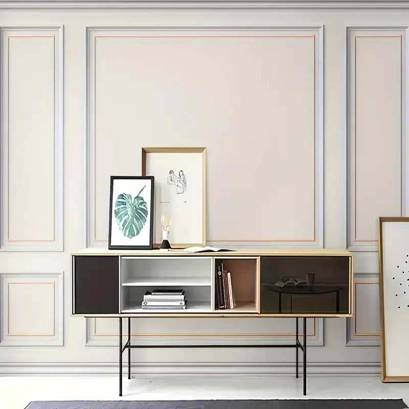 1 Roll of Elegant Self-Adhesive PVC Decorative Strips - Flexible and Bendable for Walls, Floors and Cabinets, 3.3 Foot Long, Eur