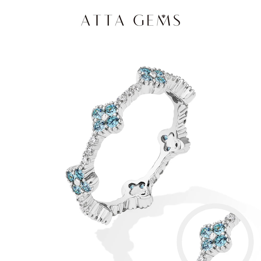 Eternity DVVS1 Moissanite Ring for Women 100% Real 925 Sterling Silver Gold Plated Wedding Party Charm Fine Jewelry New