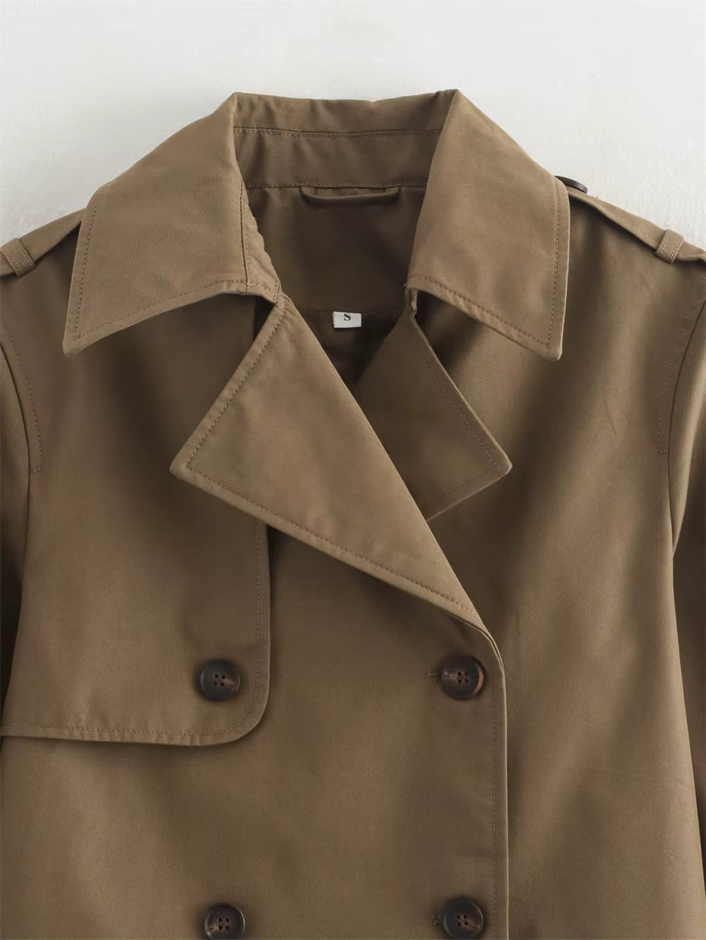 Cropped Vintage Trench Jacket