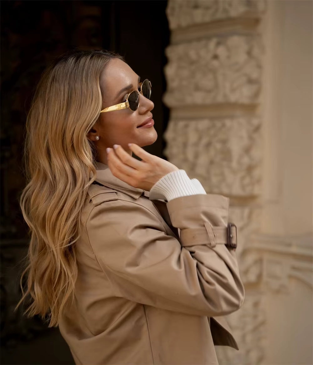 Cropped Vintage Trench Jacket