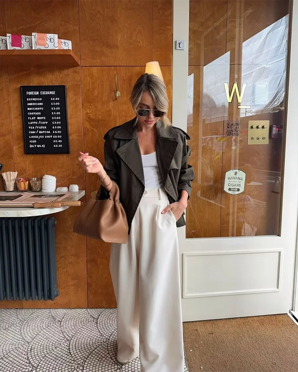 Vintage Cropped Trench Jacket 