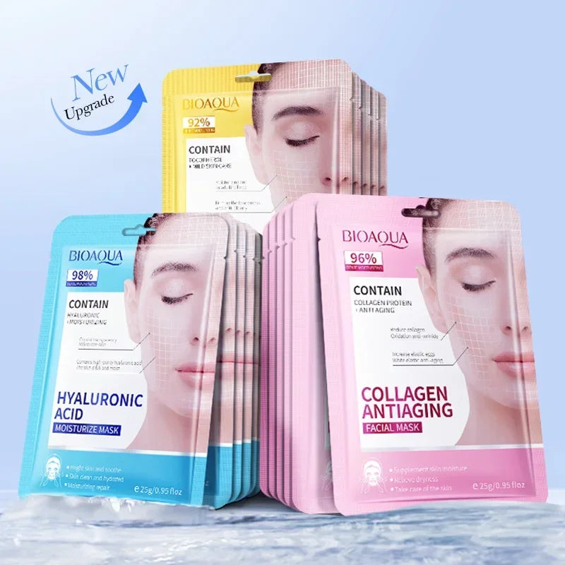 15Pcs BIOAQUA Retinol Collagen anti Wrinkle Facial Masks Moisturizing Anti-Aging Whitening Face Mask Facial Skin Care Products