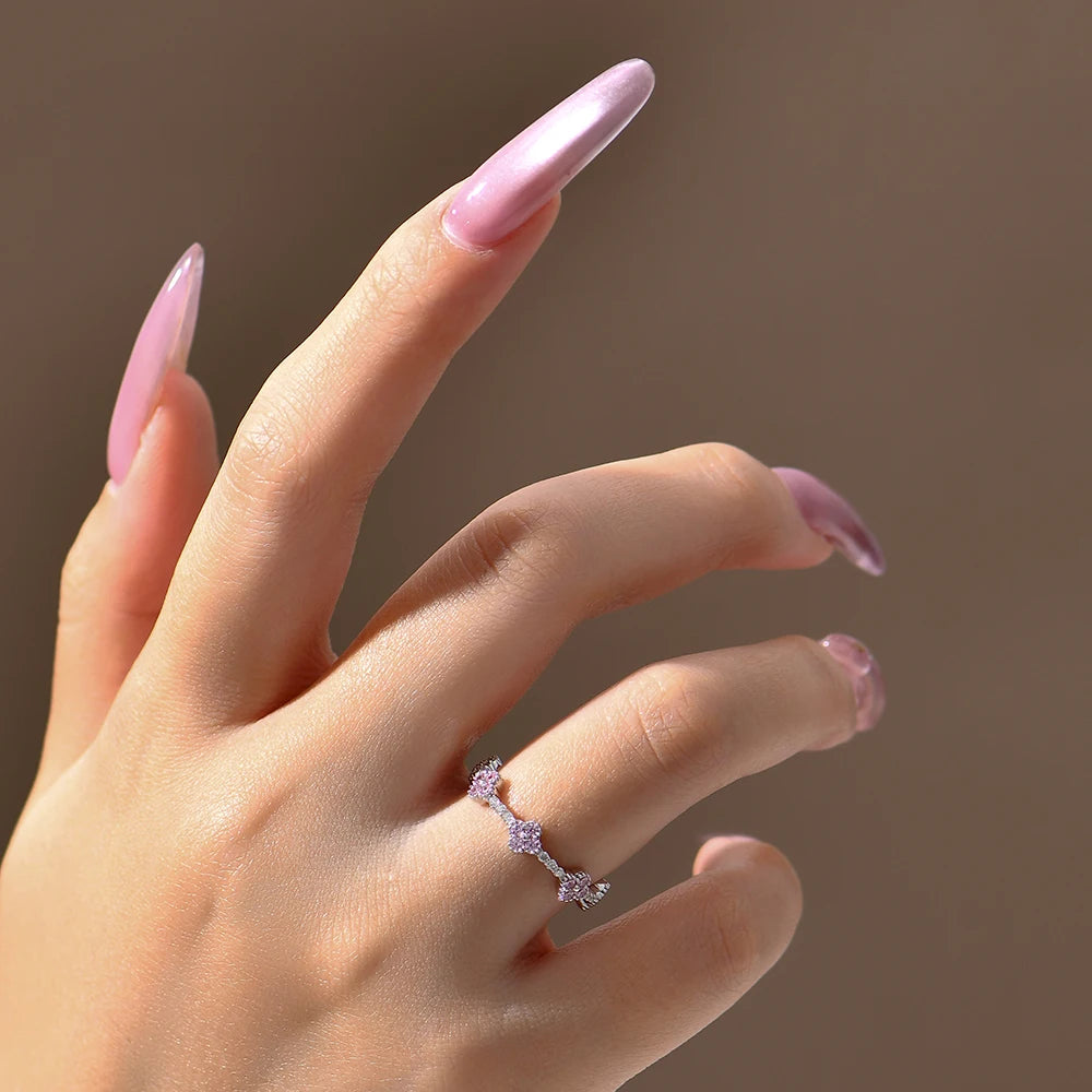 Eternity DVVS1 Moissanite Ring for Women 100% Real 925 Sterling Silver Gold Plated Wedding Party Charm Fine Jewelry New