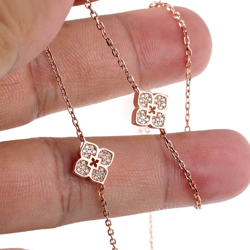 Delicate Moissanite Flower Choker