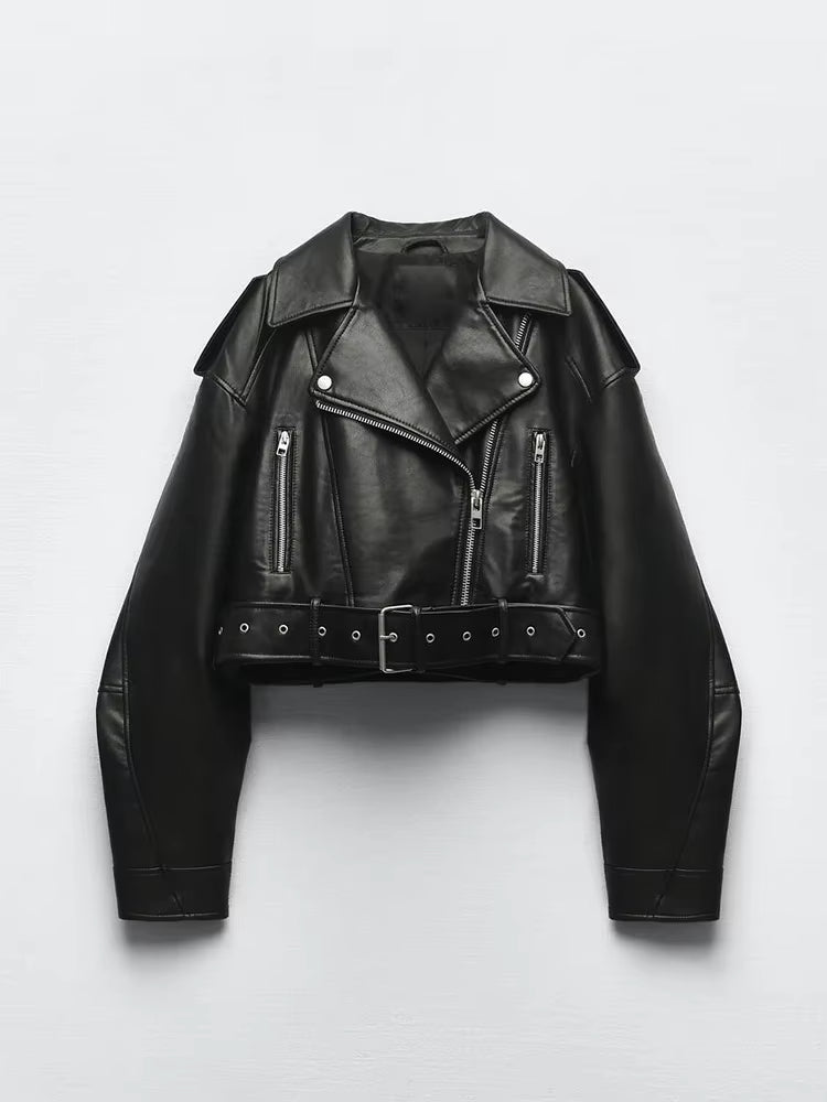 Vintage Moto Faux Leather Jacket